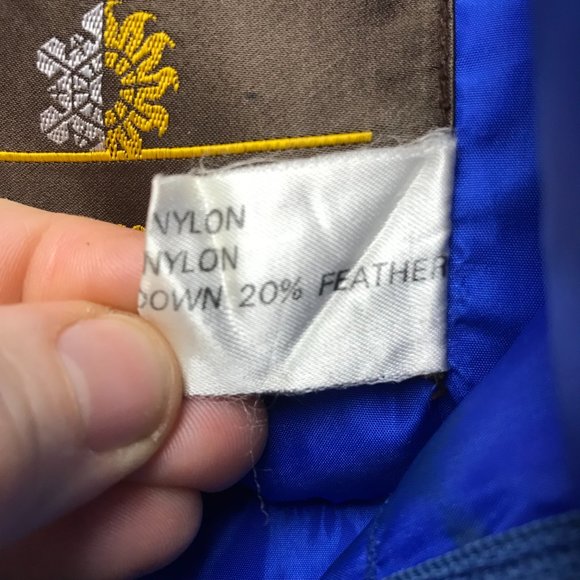 VTG Womens Blue Down Puffer Vest Size M Snap Front Nylon Wind Proof - Picture 10 of 13